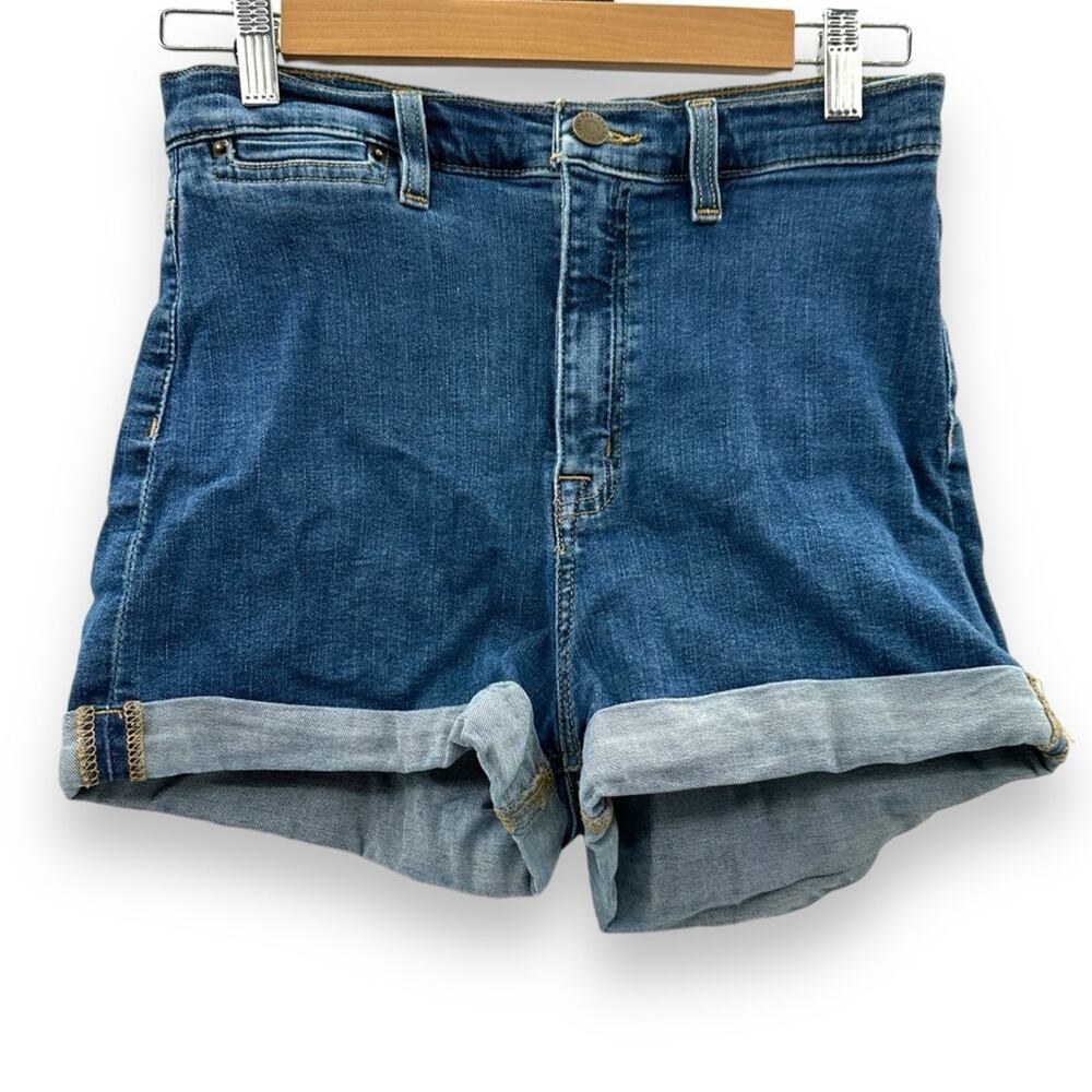 Urban Outfitters‎ BDG Pin Up Medium Wash High Rise Rolled Hem Shorts Size 29